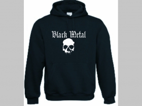 Black Metal   mikina s kapucou stiahnutelnou šnúrkami a klokankovým vreckom vpredu 